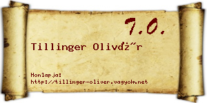 Tillinger Olivér névjegykártya