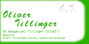oliver tillinger business card
